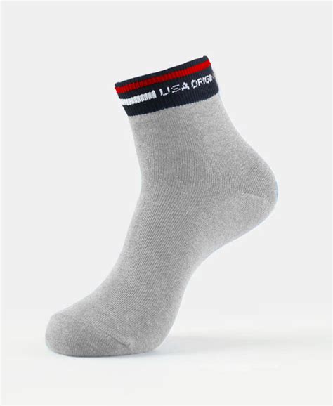 Buy Compact Cotton Ankle Length Socks with StayFresh Treatment - Grey ...