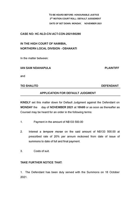 Default Judgment Application Example 的图像结果