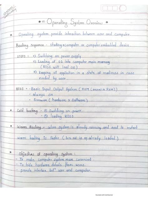Image result for Operating System Handwritten Notes PDF
