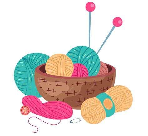 Premium Vector | Knit hand wool handmade handicraft concept cartoon graphic design element ...