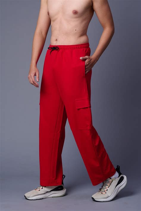 Plain Red Joggers for Men by Go Devil