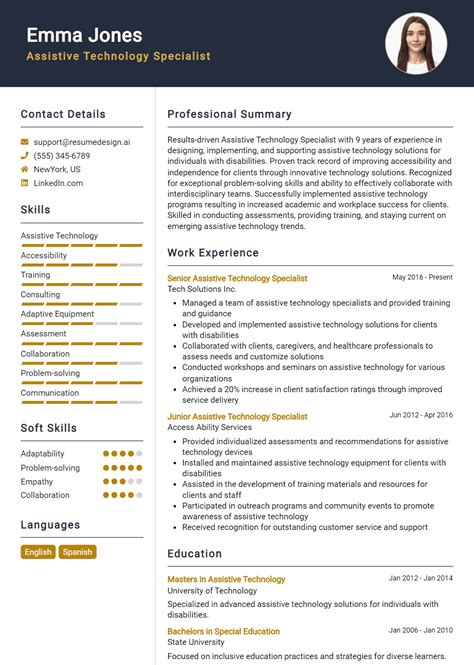 15 Assistive Technology Specialist Resume Examples And Templates for ...