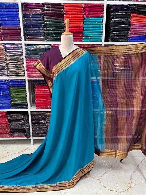 Semi Mysore Crepe (Golden Sequence Border) – Hema Style Studio