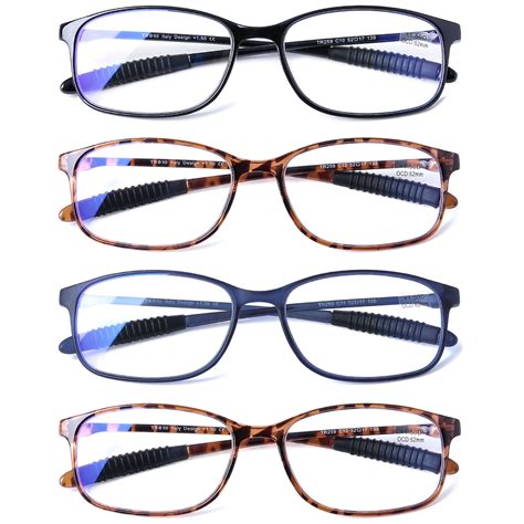 DOOViC Reading Glasses 4 Pack Blue Light Blocking Readers for Women Men ...