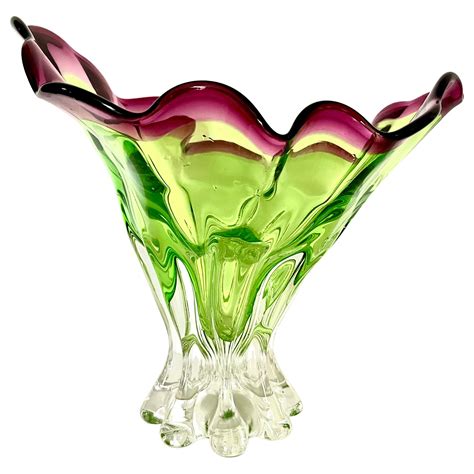 Large Emerald Green Murano Swung Vase, Italy, 1960s at 1stDibs | green ...