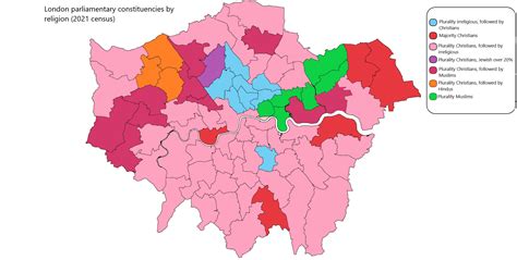 London Parliamentary Constituencies by Religion (2021 Census) : r/london