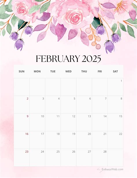 February 2025 Calendar Free PDF Printables | EntheosWeb