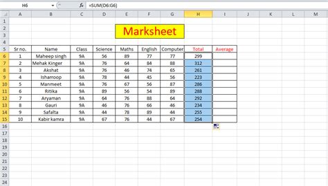 Creating Spreadsheet