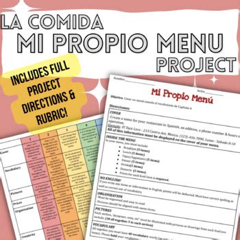 Image result for Spanish Menu Project Examples