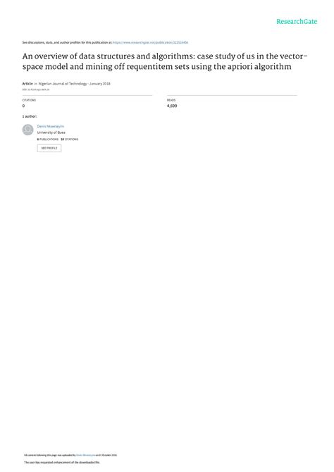 An overview of data structures and algorithms case - 4314/njt ...