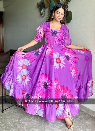 Buy Floral Printed One Piece/Indo Western Dress For Womens – Shinisha