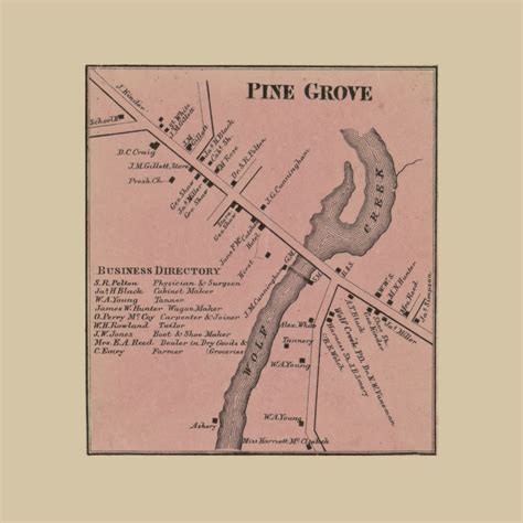 Pine Grove Village, Pine Township, Pennsylvania 1860 Old Town Map ...
