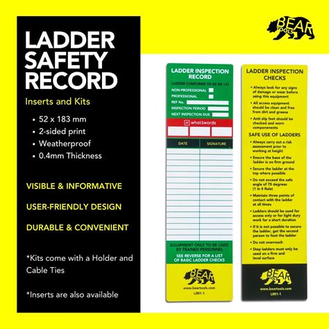 BearTOOLS Ladder Inspection Record Kit, Includes India | Ubuy