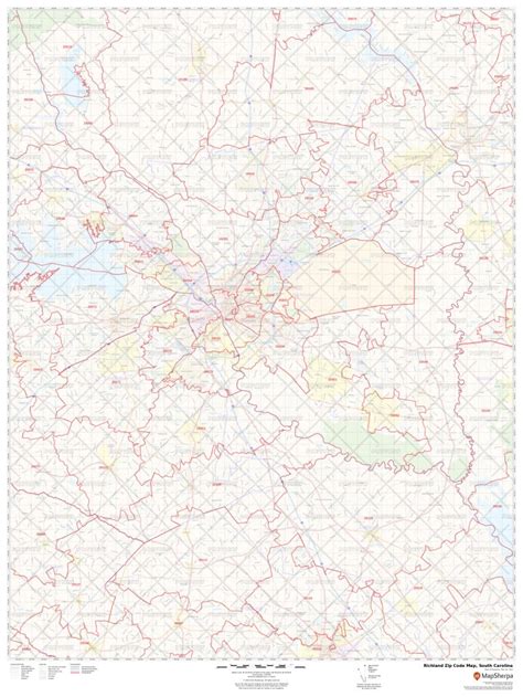 Richland Zip Code Map, South Carolina | MapsofWorld