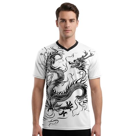 Next Print two white shirts with a dragon on the front and the word ga