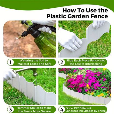 20 PCS Garden Edging Border, Plastic No Dig Landscape Edging Border ...
