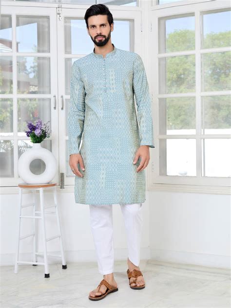 Gray Foil Kurta Set Men | See Designs
