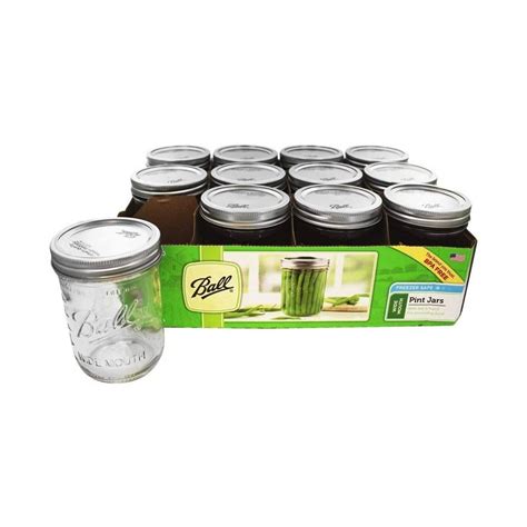Ball Wide-Mouth Pint Canning Jars (12), Canning Jars and Accessories ...