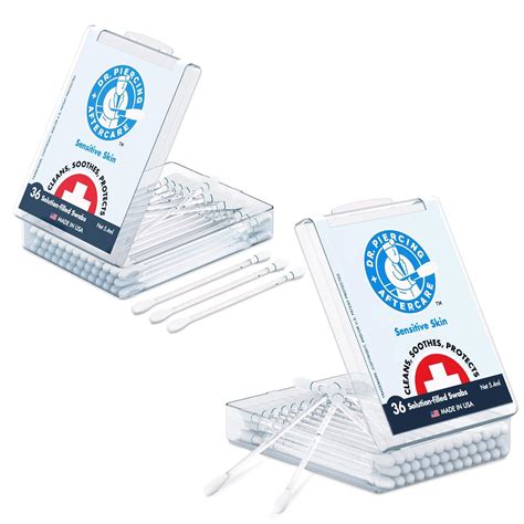 Amazon.com: Dr. Piercing Aftercare Swabs - Saline Solution for ...