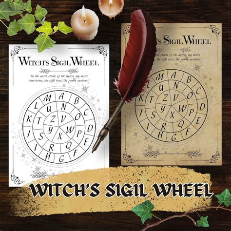 Witch Sigil Wheel, Sigil Magic and Worksheet, Printable Grimoire Pages ...