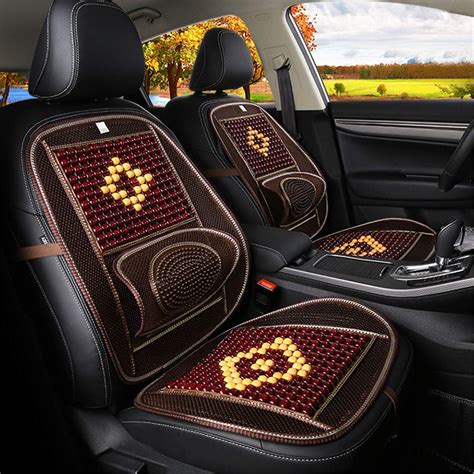 Wood Beaded Comfort Seat Cover with Cooling Ventilated Mesh Lumbar Back ...