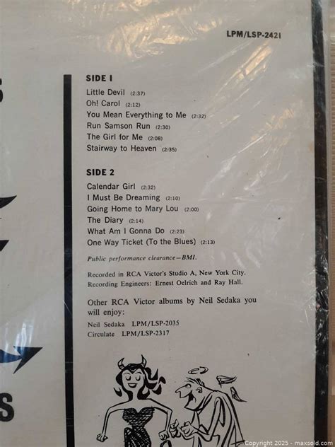 Neil Sedaka Sings Little Devil vinyl LP | Maxsold