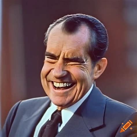 Richard nixon laughing on Craiyon
