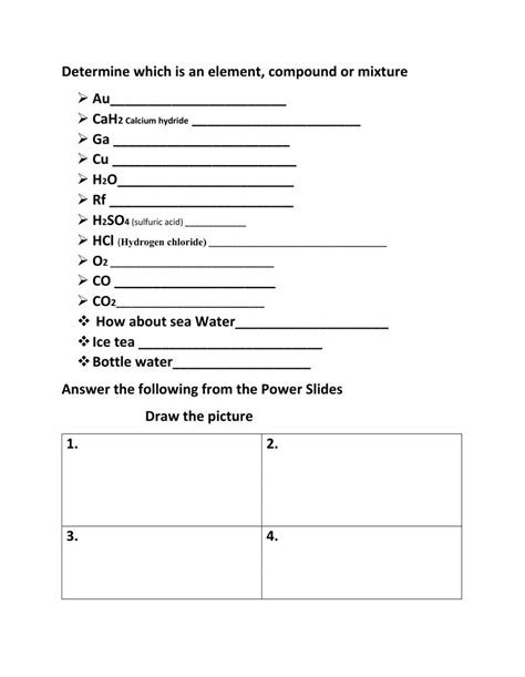 Elements, Compounds, and Mixtures worksheet - Worksheets Library