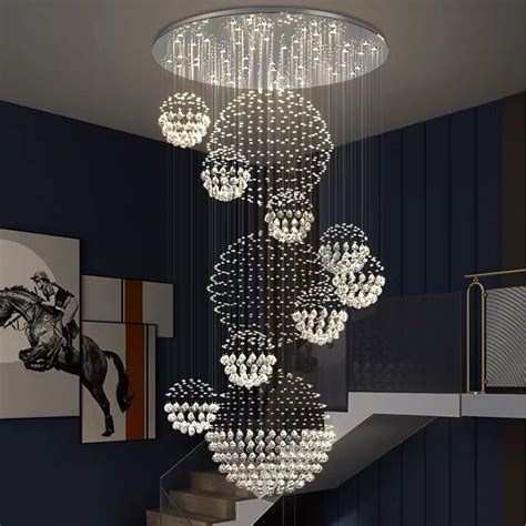 YUYI 106'' Crystal Chandelier for High Ceilings, Modern Gold Tree ...