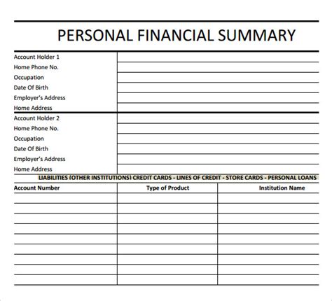 Financial Summary Example 的图像结果