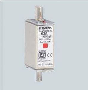 SIEMENS 3NA78220RC - 63A SIZE 000 500V AC HRC FUSE DIN S/C. CAPACITY ...