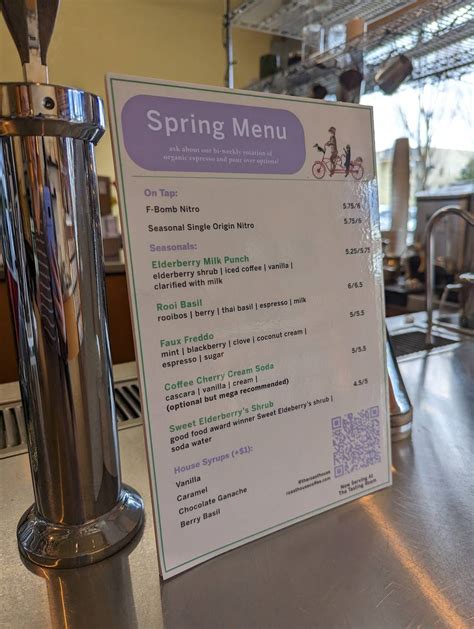 Menu at Roast House Coffee restaurant, Spokane