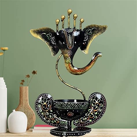 Buy Ganesha Showpiece & T Light Candel Stand Online at Low Prices in ...