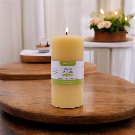 Buy HOSLEY Sweet Pea Jasmine Scented Pillar Candle from Hosley at just ...