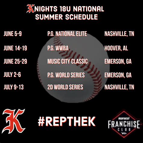 18u National 2025 Schedule - Knights