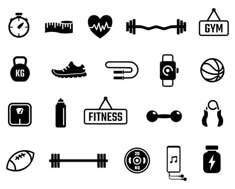 Fitness Clip Art SVG Gym Exercise Workout Weight Lifting Running ...