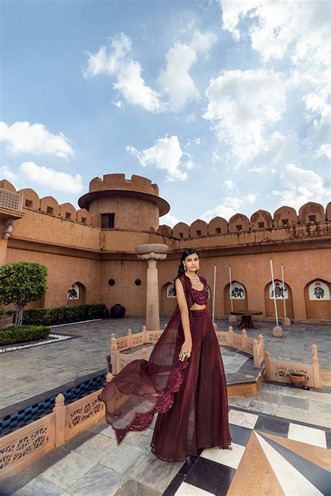 RETRO LOVE PLUM SCALLOP EMBELLISHED LONG JACKET SET – Ridhima Bhasin