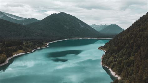 Download wallpaper 1920x1080 mountains, lake, landscape, sylvenstein ...