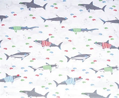 Buy Max Studio Kids 4 Piece Kids Full Sheet Set Cute Great White Sharks ...