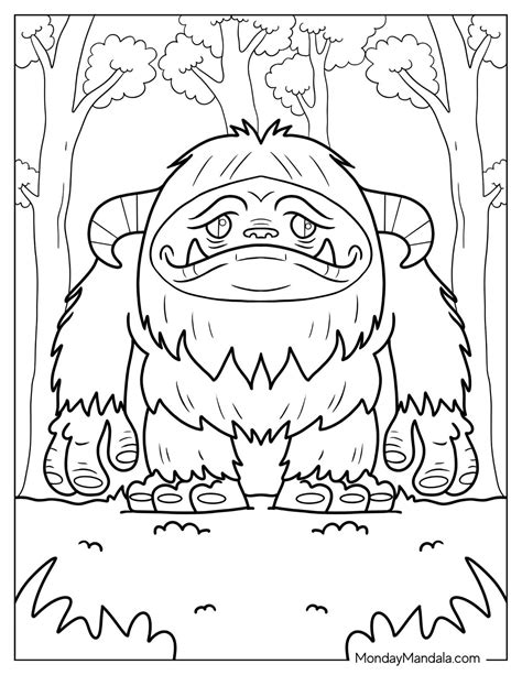 20 Bigfoot & Yeti Coloring Pages (Free PDF Printables)