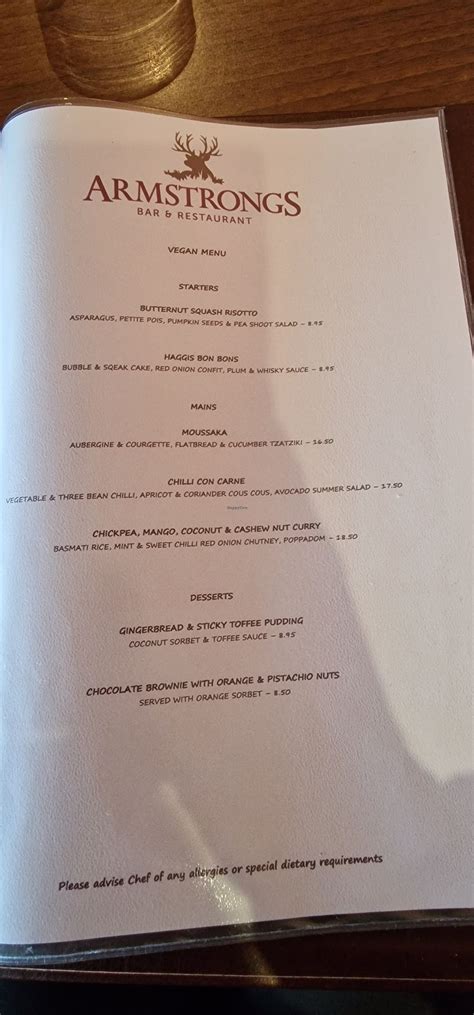 Armstrong's - Glamis Restaurant - HappyCow