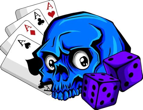 Ilustração vetorial de ases e caveira em fundo branco | Vetor Premium