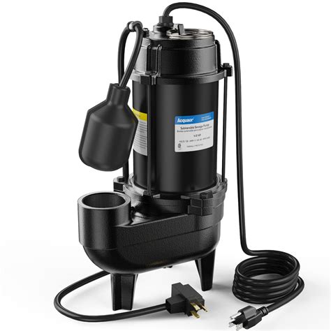 Acquaer 1/2HP Submersible Sewage/Effluent Pump, 6000 GPH, Cast Iron ...