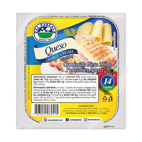 QUESO DOBLE CREMA TAJADO X250 - El Zarzal