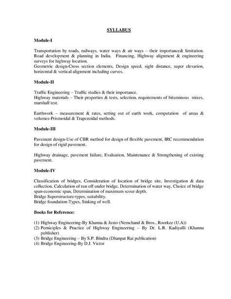 26. Transportation Engineering-1 - SYLLABUS Module-I Transportation by ...