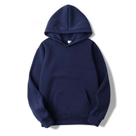iEFiEL Mens Navy Blue Pullover Hoodie, Casual Hooded Sweatshirt, Long ...
