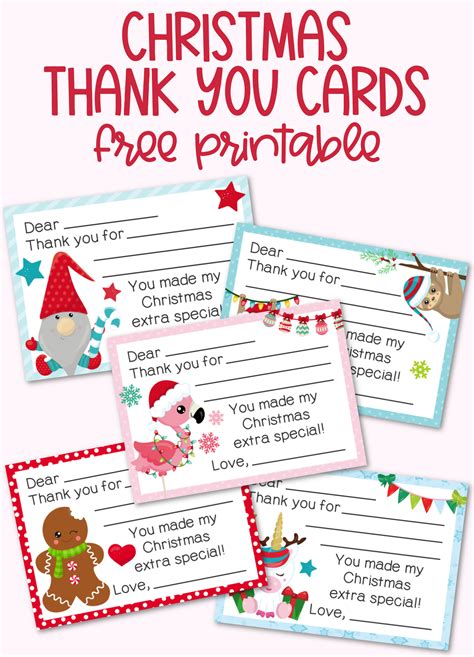 Free Printable Holiday Thank You Cards