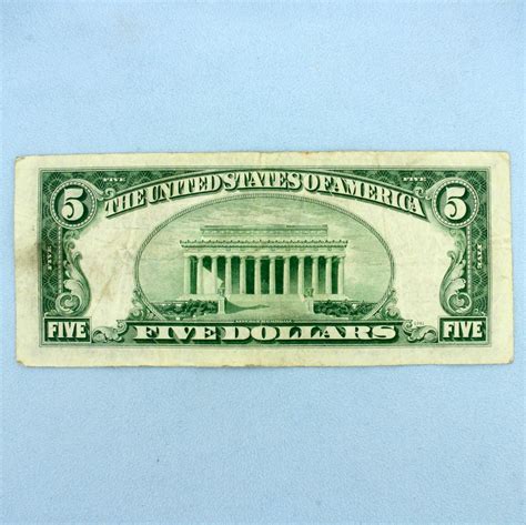 $5 Silver Certificate Blue Seal Federal Reserve Note Bill | Property Room