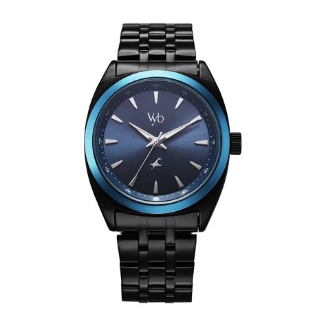Buy Fastrack Vyb Quartz Analog Blue Dial Black Sheet Metal Strap Watch ...