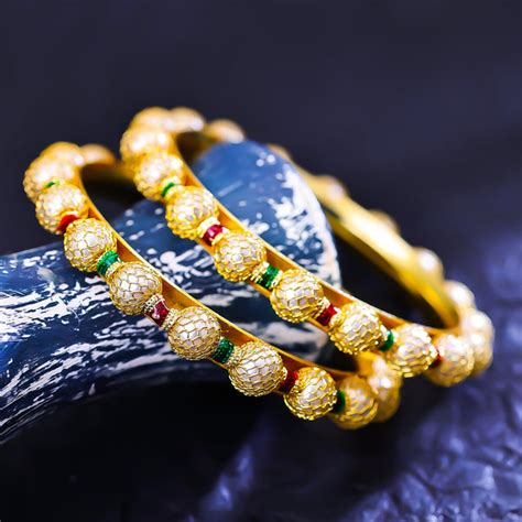 Sukkhi Personable Multicolor Gold Plated Pearl Traditional Bangle For ...